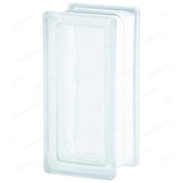 Стеклоблок половинка бесцветный матовый Волна (190х90х80) pol_1