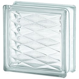 Стеклоблок стандартный бесцветный Ромбы (190х190х80) Lozenge_clear