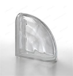 Стеклоблок завершающий бесцветный Волна Neutro TER Curvo O (190х190х80) Neutro_TER_Curvo_O