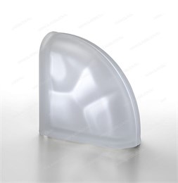 Стеклоблок завершающий бесцветный матовый Волна Neutro TER Curvo O SAT (190х190х80) Neutro_TER_Curvo_O_SAT