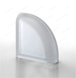 Стеклоблок завершающий бесцветный матовый Гладкий Neutro TER Curvo T SAT (190х190х80) Neutro_TER_Curvo_T_SAT