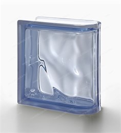 Стеклоблок торцевой окрашенный в массе Волна Blu TER Lineare O (190х190х80) Blu_TER_Lineare_O