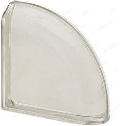 Стеклоблок завершающий металлизированный (зеркальный) Гладкий Bianco Ter Curvo O Met (190х190х80) Bianco_Ter_Curvo_O_Met