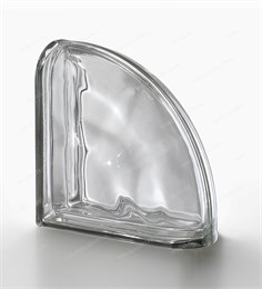 Стеклоблок завершающий металлизированный (зеркальный) Волна Neutro TER Curvo O MET (190х190х80) Neutro_TER_Curvo_O_MET