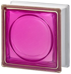 Стеклоблок стандартный окрашенный внутри Альфа малиновый (190х190х80) alf_vn_11