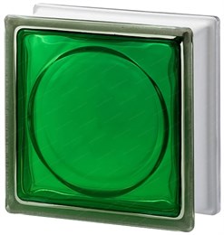 Стеклоблок стандартный окрашенный внутри Альфа изумруд (190х190х80) alf_vn_13