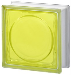 Стеклоблок стандартный окрашенный внутри Альфа желтый (190х190х80) alf_vn_15