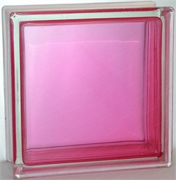 Стеклоблок стандартный окрашенный внутри Гладкий розовый (190х190х80) glad_vn_1