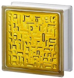 Стеклоблок стандартный окрашенный внутри Майя медовыи? (190х190х80) maia_vn_10