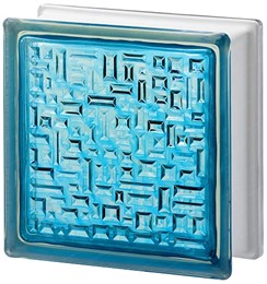 Стеклоблок стандартный окрашенный внутри Майя бирюза (190х190х80) maia_vn_17