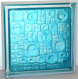 Стеклоблок стандартный окрашенный внутри Губка бирюза (190х190х80) gybka_vn_6