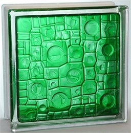 Стеклоблок стандартный окрашенный внутри Губка изумруд (190х190х80) gybka_vn_8