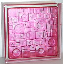 Стеклоблок стандартный окрашенный внутри Губка розовый (190х190х80) gybka_vn_9