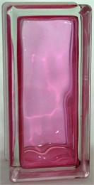 Стеклоблок половинка окрашенный внутри Волна розовый (190х90х80) polovinawave_8