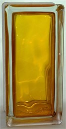 Стеклоблок половинка окрашенный внутри Волна медовый (190х90х80) polovinawave_11