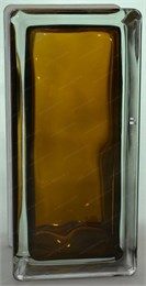 Стеклоблок половинка окрашенный внутри Волна бронзовый (190х90х80) polovinawave_13