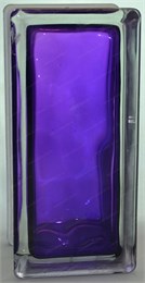 Стеклоблок половинка окрашенный внутри Волна аметист (190х90х80) polovinawave_14
