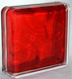 Стеклоблок завершающий окрашенный внутри Волна рубин (190х190х80) zaverwave_7