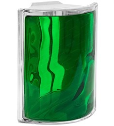 Стеклоблок угловой окрашенный внутри Волна изумруд  (190х190х80) 1_190190ugl_Wave_12