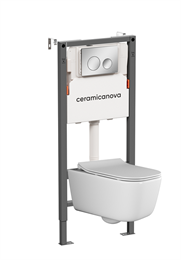 Комплект Подвесной унитаз NEW DAY Rimless + Система инсталляции Balance кнопка Circle, хром глянцевый CN3005_121001CH