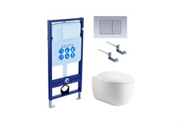 Set AQUATEK АЛЬТАИР (рама AQUATEK Standard INS-0000012 с звукоиз.прокладкой+крепеж KKI-0000002+кнопкаKDI-0000011+унитаз АЛЬТАИР AQ1980-00 с крышкой SET AQUATEK АЛЬТАИР cm-011 4в1