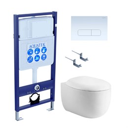 SET AQUATEK АЛЬТАИР-013 4в1 (рама AQUATEK Standard INS-0000012+крепеж KKI-0000002+клавиша KDI-0000013+унитаз АЛЬТАИР AQ1980-00 с тонким сиденьем soft-close) SET AQUATEK АЛЬТАИР cm-013 4в1