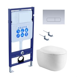 SET AQUATEK АЛЬТАИР-0143 4в1 (рама AQUATEK Standard INS-0000012+крепеж KKI-0000002+клавиша KDI-0000014+унитаз АЛЬТАИР AQ1980-00 с тонким сиденьем soft-close) SET AQUATEK АЛЬТАИР cm-014 4в1