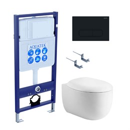 SET AQUATEK АЛЬТАИР-015 4в1 (рама AQUATEK Standard INS-0000012+крепеж KKI-0000002+клавиша KDI-0000015+унитаз АЛЬТАИР AQ1980-00 с тонким сиденьем soft-close) SET AQUATEK АЛЬТАИР cm-015 4в1