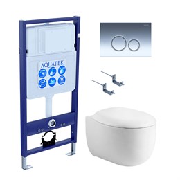 SET AQUATEK АЛЬТАИР-018 4в1 (рама AQUATEK Standard INS-0000012+крепеж KKI-0000002+клавиша KDI-0000018+унитаз АЛЬТАИР AQ1980-00 с тонким сиденьем soft-close) SET AQUATEK АЛЬТАИР cm-018 4в1