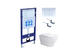Set AQUATEK АМАДЕО (рама AQUATEK Standard INS-0000012 с звукоиз.прокладкой+крепеж KKI-0000002+кнопкаKDI-0000009+унитаз АМАДЕО AQ1163-00 с крышкой-сиденьем soft-close) SET AQUATEK АМАДЕО-009 4в1