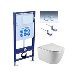 SET AQUATEK БЕТТА KDI18(рама AQUATEK Standard INS-0000012 с клавишей KDI-0000018 и крепежом KKI-0000002+унитаз БЕТТА AQ1253W-00 с тонким сиденьем soft SET AQUATEK БЕТТА KDI18