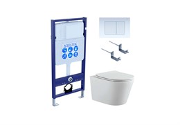 Set AQUATEK ВЕГА (рама AQUATEK Standard INS-0000012 с звукоиз.прокладкой+крепеж KKI-0000002+кнопкаKDI-0000009+унитаз ВЕГА AQ1905-00 с крышкой-сиденьем soft-close) Set AQUATEK ВЕГА-009 4в1