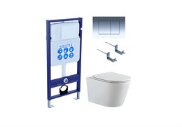 Set AQUATEK ВЕГА (рама AQUATEK Standard INS-0000012 с звукоиз.прокладкой+крепеж KKI-0000002+кнопкаKDI-0000010+унитаз ВЕГА AQ1905-00 с крышкой-сиденьем soft-close) Set AQUATEK ВЕГА-010 4в1