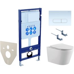 SET AQUATEK ВЕГА-1905-013 (рама AQUATEK Standard INS-0000012 с клавишей KDI-0000013 и крепежом KKI-0000002+унитаз ВЕГА AQ1905-00 с тонким сиденьем sc SET AQUATEK ВЕГА-1905-013