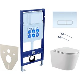 SET AQUATEK ВЕГА-1905-013 (рама AQUATEK Standard INS-0000012 с клавишей KDI-0000013 и крепежом KKI-0000001+унитаз ВЕГА AQ1905-00 с тонким сиденьем sc SET AQUATEK ВЕГА-1905-013 KK-1
