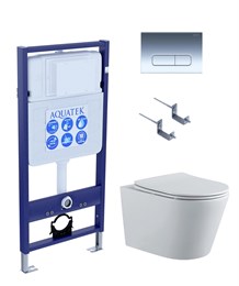 SET AQUATEK ВЕГА-1905-016 (рама AQUATEK Standard INS-0000012 с клавишей KDI-0000016 и крепежом KKI-0000002+унитаз ВЕГА AQ1905-00 с тонким сиденьем sc SET AQUATEK ВЕГА-1905-016