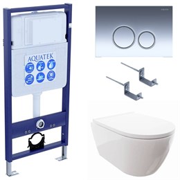 SET AQUATEK ПОЛАРИС (рама AQUATEK Standard INS-0000012+унитаз ПОЛАРИС AQ0700-00 с тонким сиденьем soft-close+ крепеж KKI-0000002 +панель KDI0000018) SET AQUATEK ПОЛАРИС-018 4в1