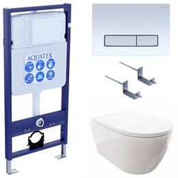 SET AQUATEK ПОЛАРИС (рама AQUATEK Standard INS-0000012+унитаз ПОЛАРИС AQ0700-00 с тонким сиденьем soft-close+ крепеж KKI-0000002 +панель KDI0000022) SET AQUATEK ПОЛАРИС-022 4в1