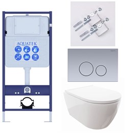 SET AQUATEK ПОЛАРИС (рама AQUATEK Standard INS-0000012+унитаз ПОЛАРИС AQ0700-00 с тонким сиденьем soft-close+ крепеж KKI-0000002 +панель KDI-0000036) SET AQUATEK ПОЛАРИС-036 4в1