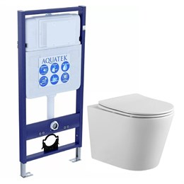 SET AQUATEK ВЕГА cmp (рама AQUATEK Standard INS-0000012(без клавиши и крепежа)+унитаз компакт ВЕГА AQ1904-00 с тонким сиденьем soft-close SET AQUATEK ВЕГА cmp