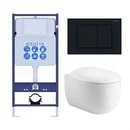 Set AQUATEK АЛЬТАИР (рама AQUATEK Standard INS-0000012 с звукоиз.прокладкой+крепеж KKI-0000002+кнопкаKDI-0000012+унитаз АЛЬТАИР AQ1980-00 с крышкой-сиденьем soft-close) SET AQUATEK АЛЬТАИР cm-012 4в1
