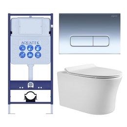 SET AQUATEK НИКА-016 4в1 (рама AQUATEK Standard INS-0000012+крепеж KKI-0000002+клавиша KDI-0000016+унитаз НИКА AQ2009-00 с тонким сиденьем soft-close) SET AQUATEK НИКА-016 4в1