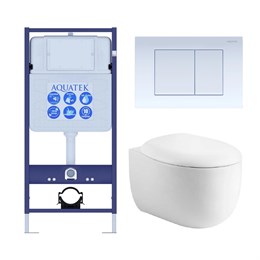 Set AQUATEK АЛЬТАИР (рама AQUATEK Standard INS-0000012 с звукоиз.прокладкой+крепеж KKI-0000002+кнопкаKDI-0000009+унитаз АЛЬТАИР AQ1980-00 с крышкой-сиденьем soft-close) SET AQUATEK АЛЬТАИР cm-009 4в1