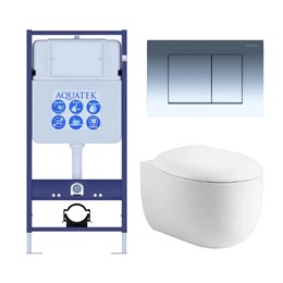 Set AQUATEK АЛЬТАИР (рама AQUATEK Standard INS-0000012 с звукоиз.прокладкой+крепеж KKI-0000002+кнопкаKDI-0000010+унитаз АЛЬТАИР AQ1980-00 с крышкой-сиденьем soft-close) SET AQUATEK АЛЬТАИР cm-010 4в1