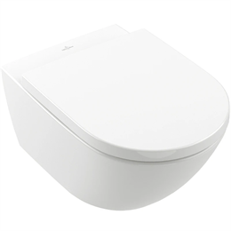 Villeroy&Boch Subway 3 Унитаз подвесной, безободковый tornado, сиденье в комплекте SoftClosing, цвет: альпийский белый 4670TS01