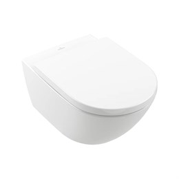 Villeroy&Boch Subway 3 Унитаз подвесной, безободковый, сиденье-в комплекте SoftClosing, CeramicPlus, цвет: альпийский белый 4670TSR1