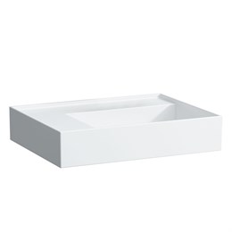 Laufen Kartell Раковина 60х46х12 см, без отв., без перелива, полка слева, цвет: белый 8.1033.5.000.112.1