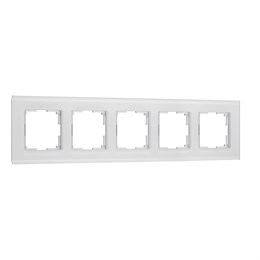 W0053101/ Рамка на 5 постов Senso (белый, стекло soft-touch) W0053101
