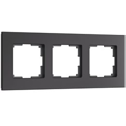 Рамка из стекла на 3 поста Senso черный soft-touch W0033108