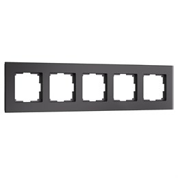 W0053108/ Рамка на 5 постов Senso (черный, стекло soft-touch) W0053108